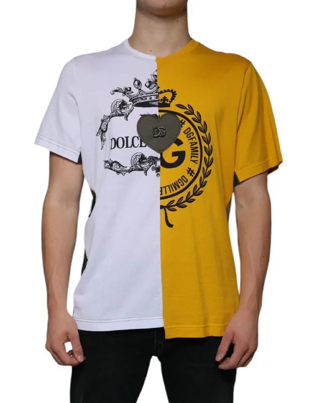 Men's Shirts with Pocket SquaresDolce & Gabbana yellow Logo Print Short Sleeve Men's T-shirt Men's Shirts with Pocket SquaresDolce & Gabbana yellow Logo Print Short Sleeve Men's T-shirt