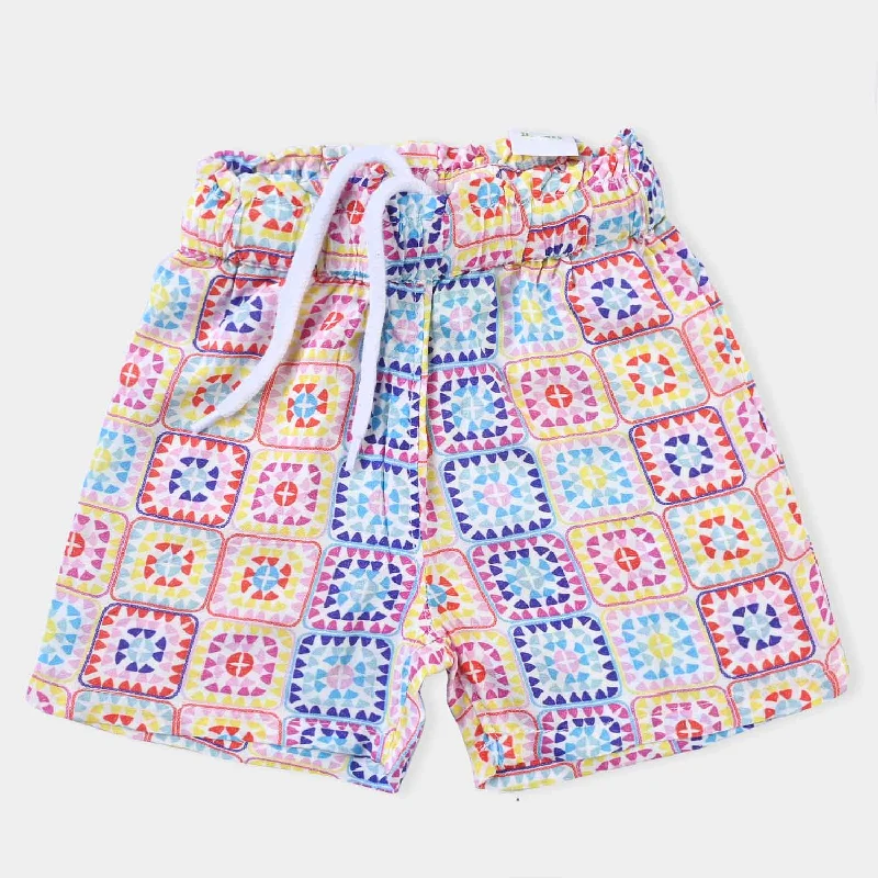 Men's Patterned Pants with ChecksInfant Girls Viscose Short Geometrical-Printed