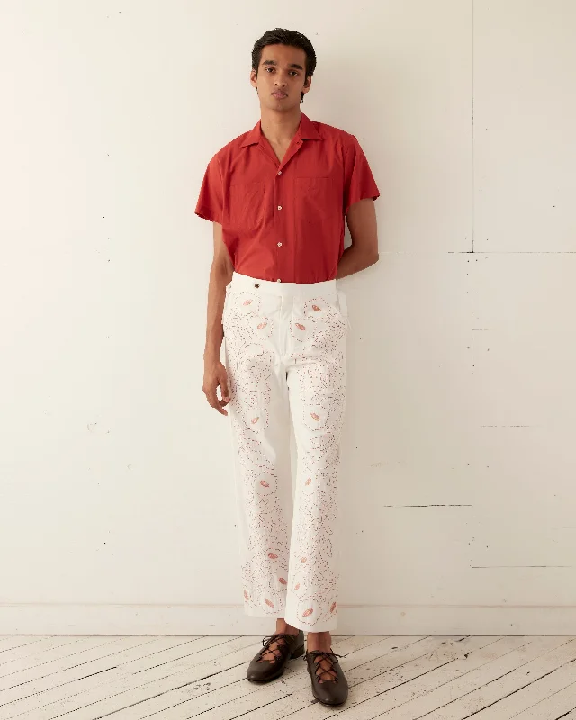 Men's Patterned Pants with StripesBraided Couching Trousers