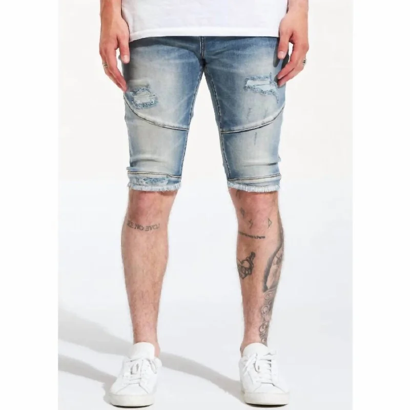 Men's Patterned Pants with ChecksMontana Shorts In Light Blue
