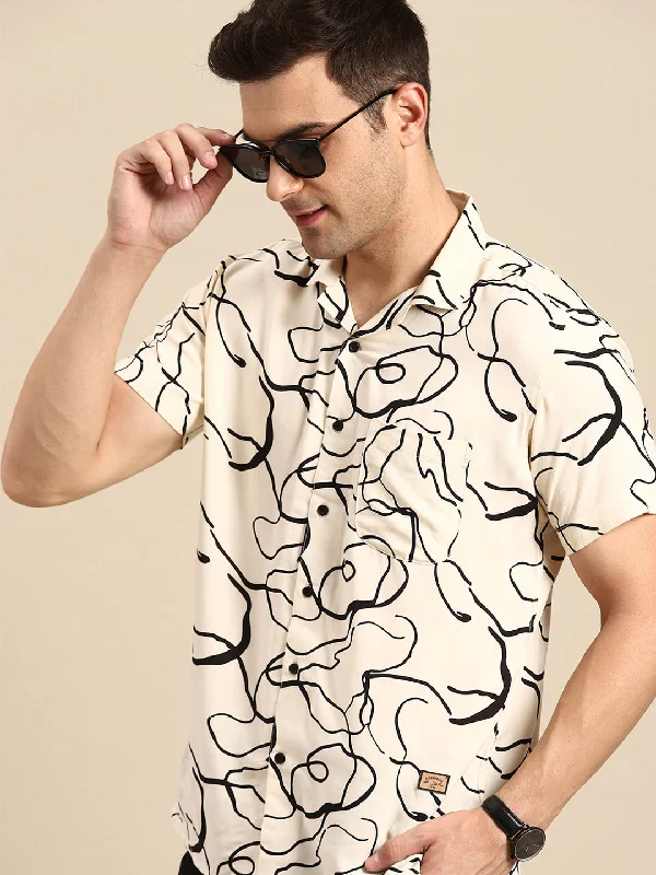 Men's Affordable Shirts for Budget-Friendly StyleDENNISON Men Smart Opaque Abstract Printed Cuban Collar Casual Shirt