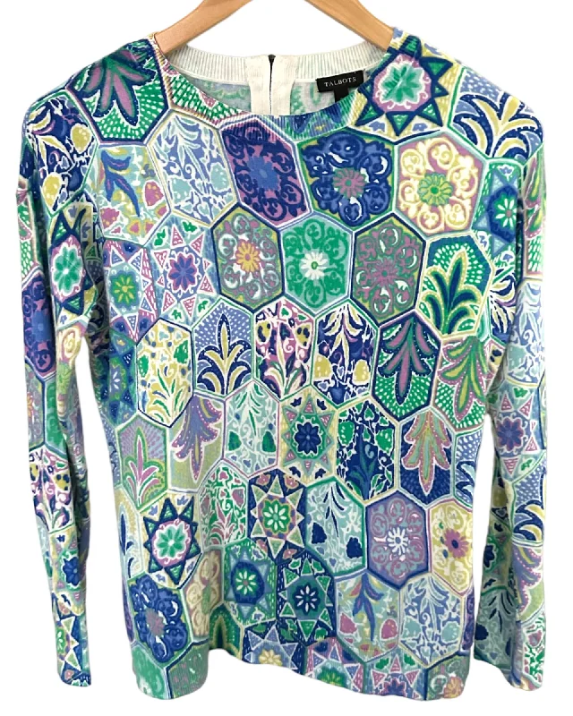 Light Spring Tile Print Crewneck Sweater