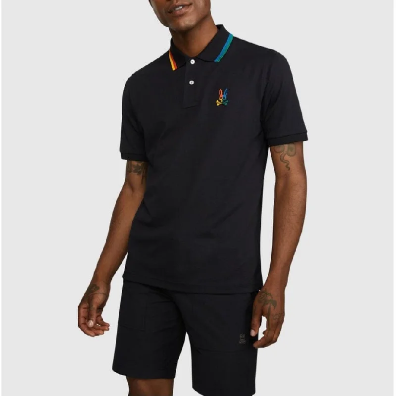 Men's Shirts with Convertible CollarsPsycho Bunny Warwick Sport Polo (Black) B6K128Q1PB