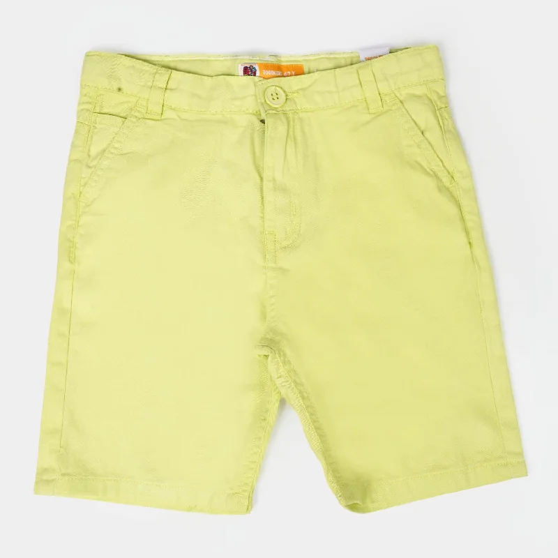 Men's Pants with Contrast Fabric PanelsBoys Cotton Short Basic - Sharp Green