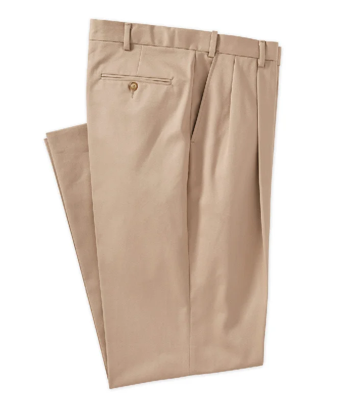 Men's Sweatpants for LoungingWestport 1989 Pleated Wrinkle-Free Twill Pants with Stretch Waistband