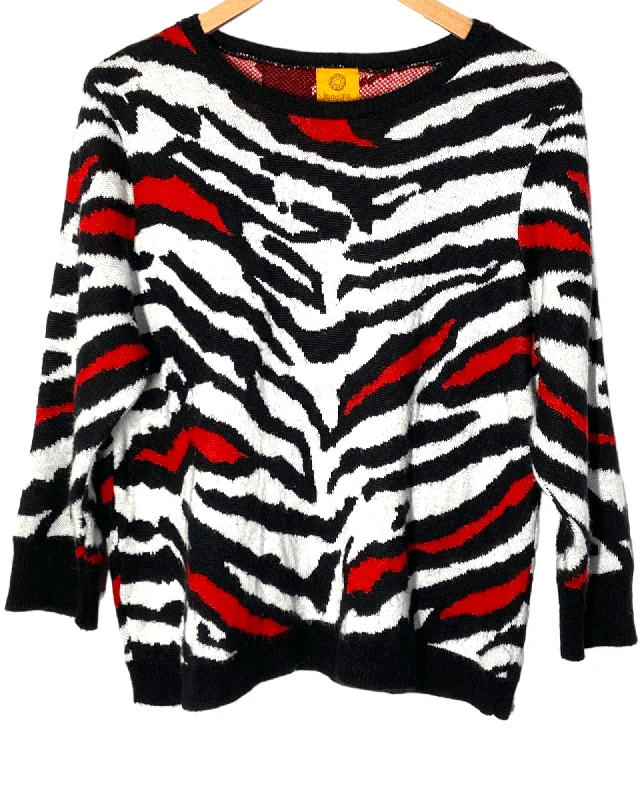 Bright Winter Animal Print Pullover Sweater