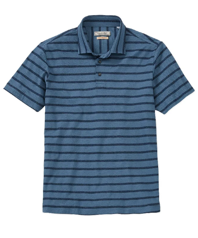 Men's Shirts with Snap ButtonsHorizontal Stripe Short-Sleeve Dress Polo