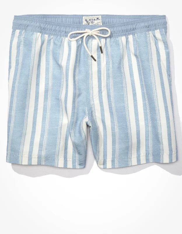 Men's Patterned Pants with StripesAE 5.5" Striped Swim Trunk