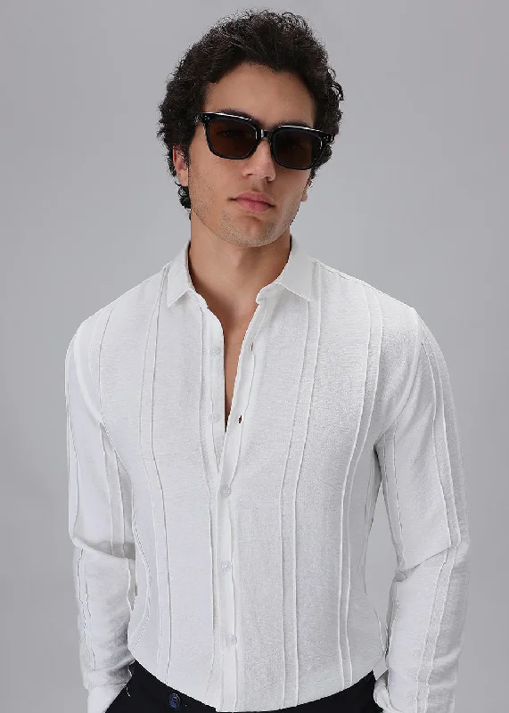 Men's Slim-Fit Shirts for a Flattering ShapePintucked White Shirt