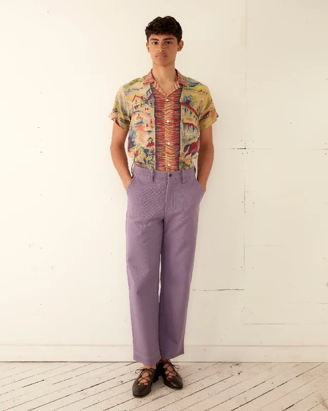 Men's Velcro-Closure Pants for ConvenienceStandard Trousers - Lavender