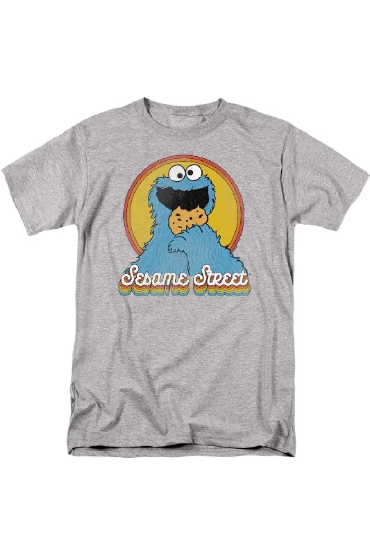 Men's Three-Quarter Sleeved TopsSesame Street Cookie Monster Layers Short Sleeve Adult Tee / T-Shirt Men's Three-Quarter Sleeved TopsSesame Street Cookie Monster Layers Short Sleeve Adult Tee / T-Shirt