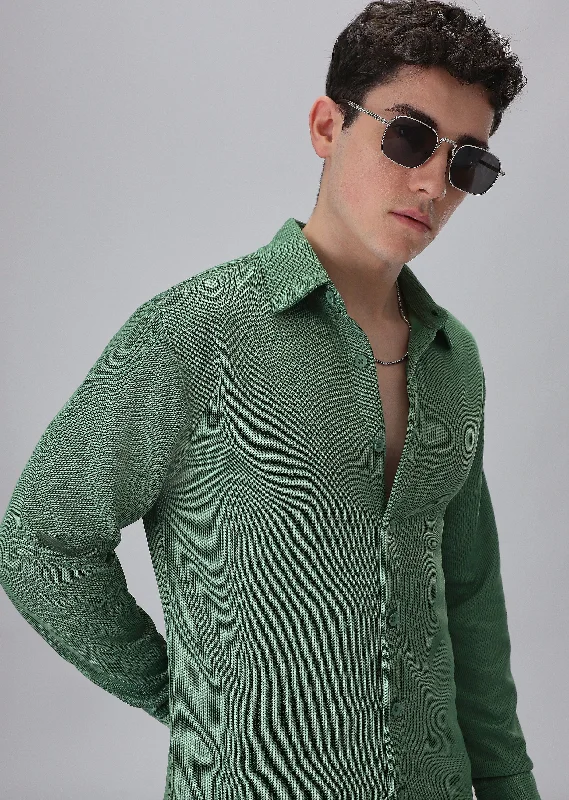 Men's Insulated Shirts for Cold WeatherSage Green Knitted Shirt