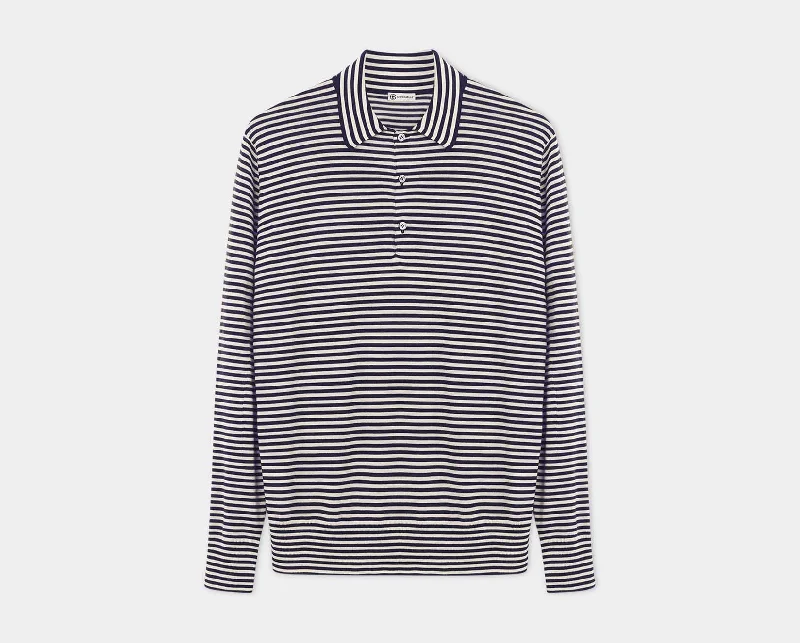 Men's Shirts with Adjustable HemlinesNavy/Ecru Riviera 3 Button Polo
