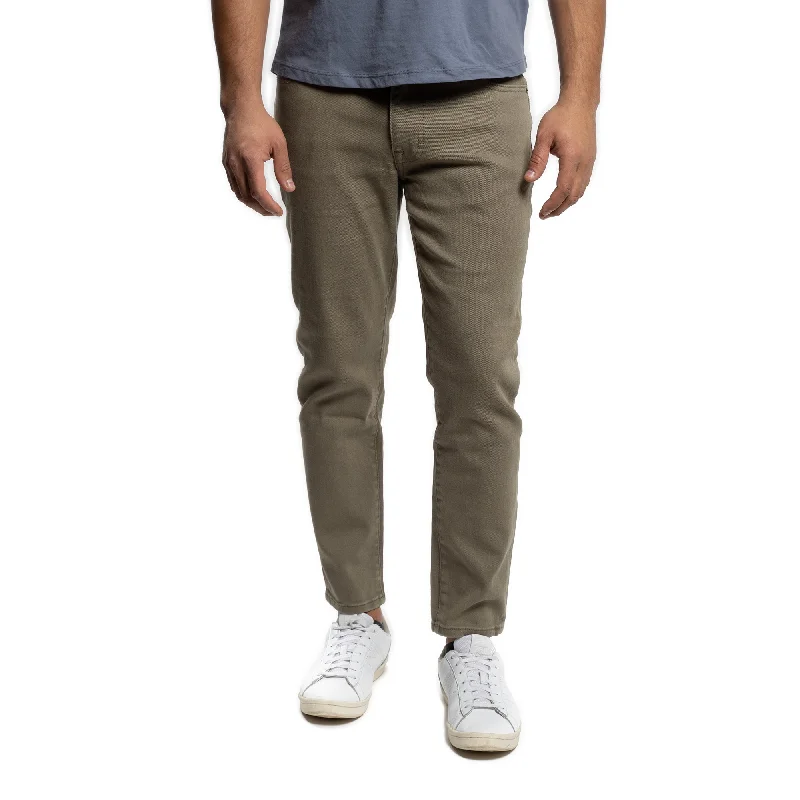 Men's Pants with Adjustable CuffsTravel Jeans Slim Fit - Olive