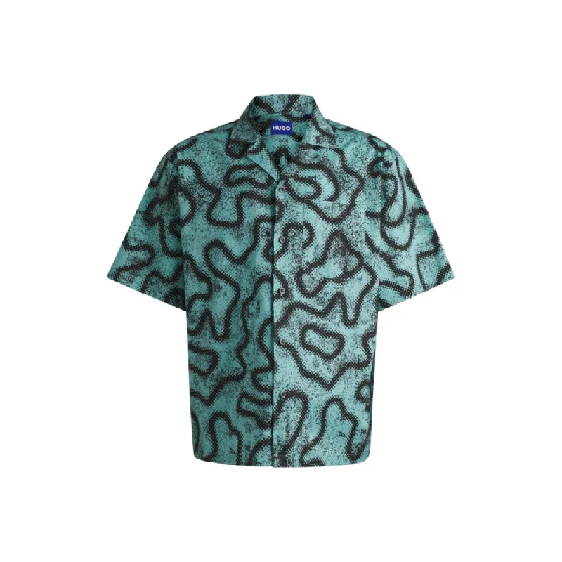 Men's Button-Down Collar Shirts for Staying PolishedRelaxed-fit shirt in printed cotton poplin