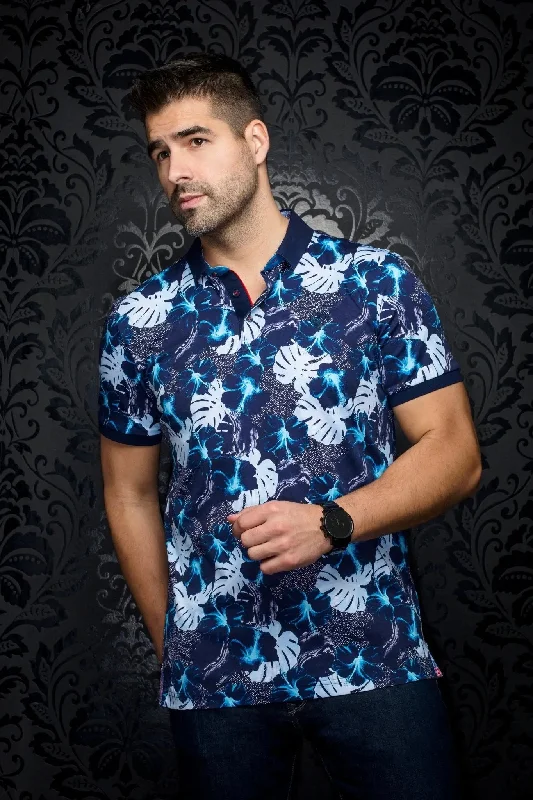 Men's Shirts with Pleated HemlinesAU NOIR | Polo | Campari Navy