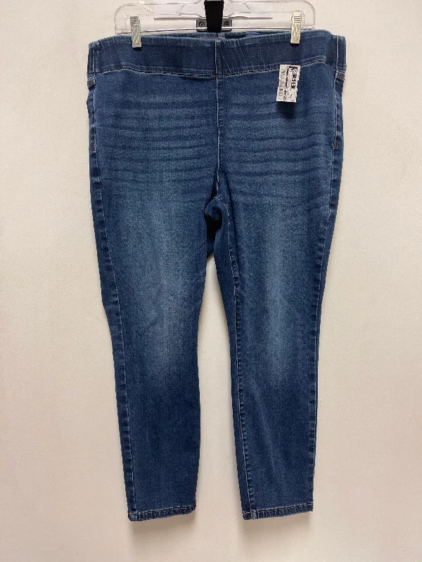 Light Blue Denim Men's JeansJeans Cropped By Simply Vera In Blue Denim, Size: 18