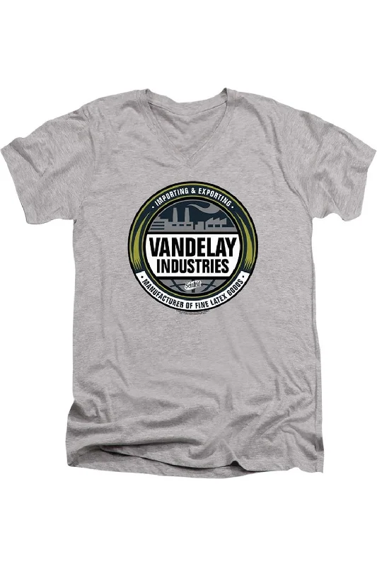 Men's Shirts with Raw-Edge HemlinesSeinfeld Vendelay Logo Short Sleeve Adult V Neck Premium Cotton Tee / T-Shirt Men's Shirts with Raw-Edge HemlinesSeinfeld Vendelay Logo Short Sleeve Adult V Neck Premium Cotton Tee / T-Shirt