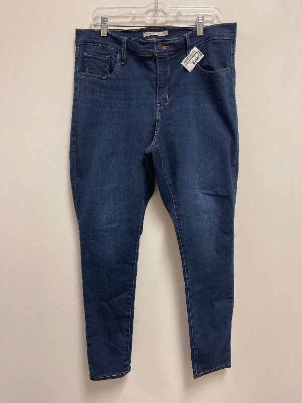 Designer Men's JeansJeans Skinny By Levis In Blue Denim, Size: 16