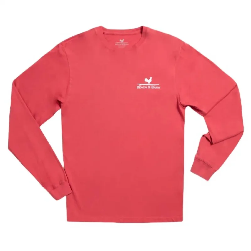 Men's Short-Sleeved ShirtsMen's Tiki Barn Long Sleeve Tee Shirt In Brick