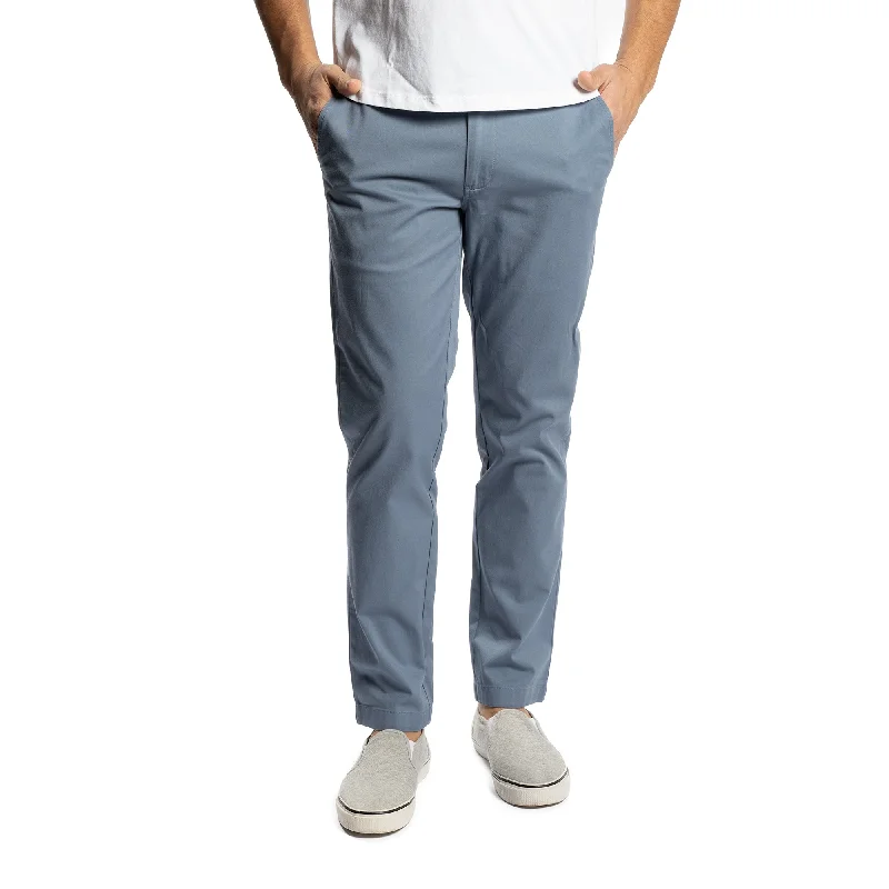 Men's Patterned Pants with StripesLightweight Stretch Chinos Slim Fit - Slate