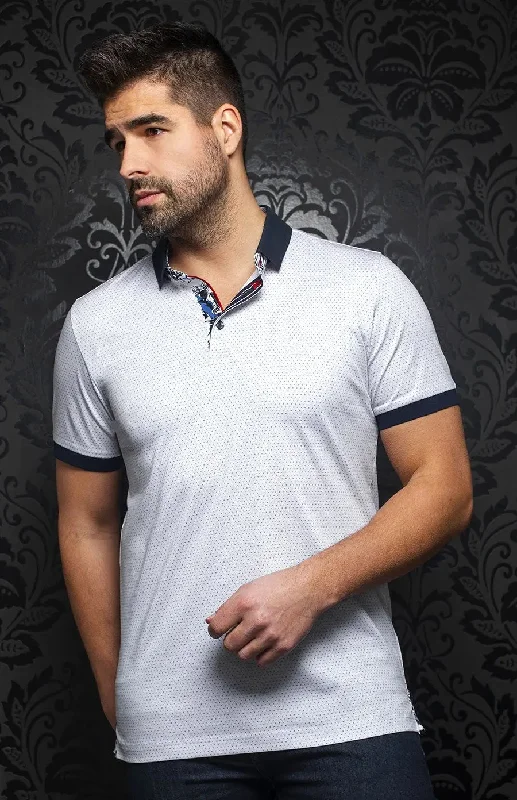 Men's Shirts with Contrast StitchingAU NOIR | Polo | San Marcos White/Royal
