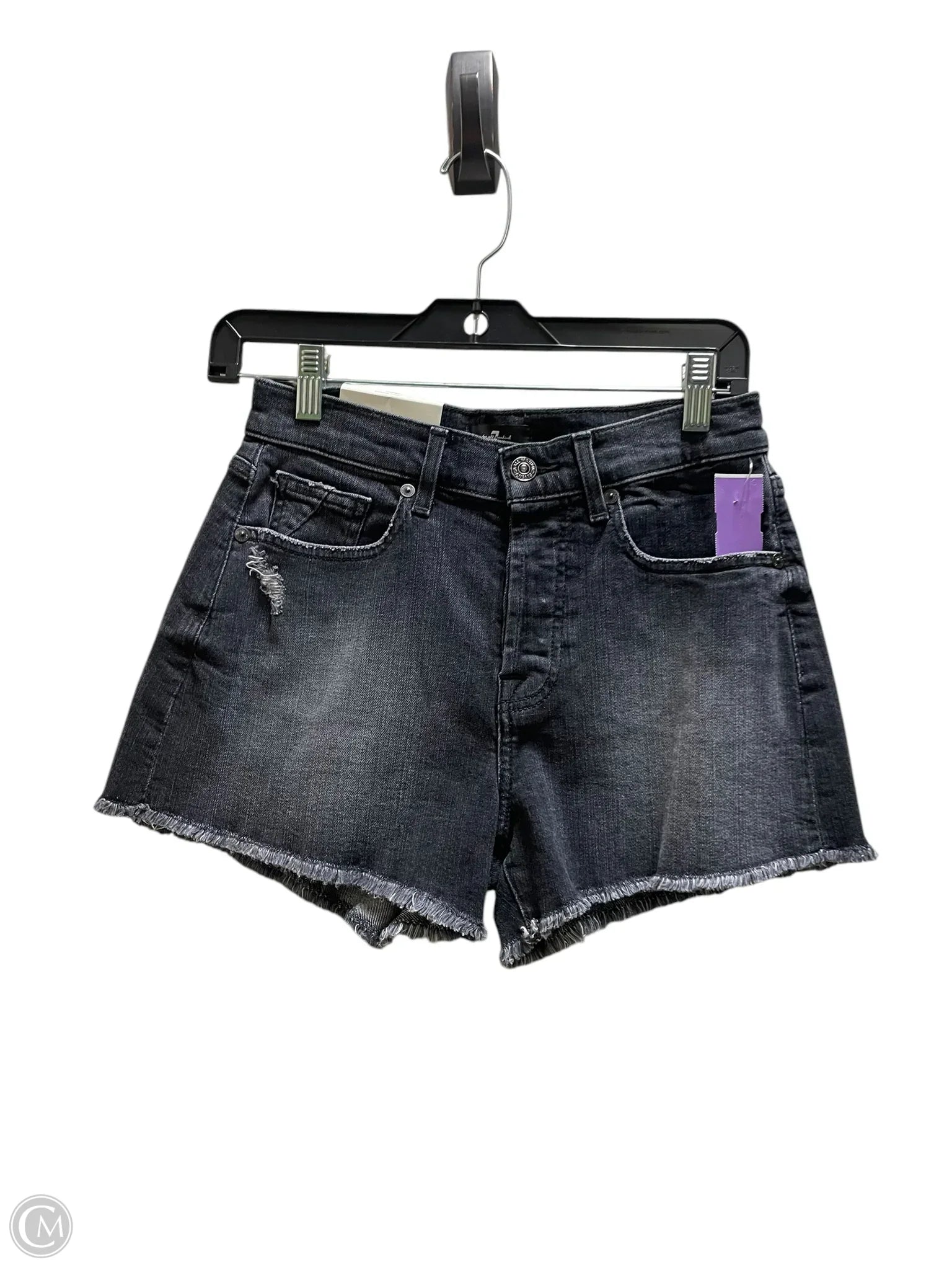 Men's Pants with Contrast StitchingShorts By 7 For All Mankind In Black, Size: 0