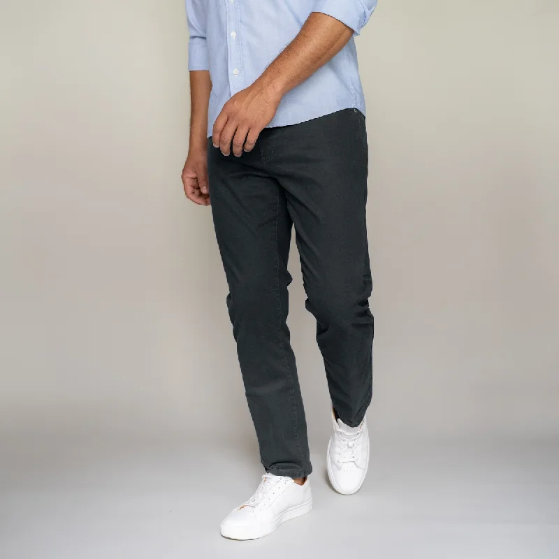 Men's Pants with Zippered PocketsItalian 5-Pocket Pants - Black