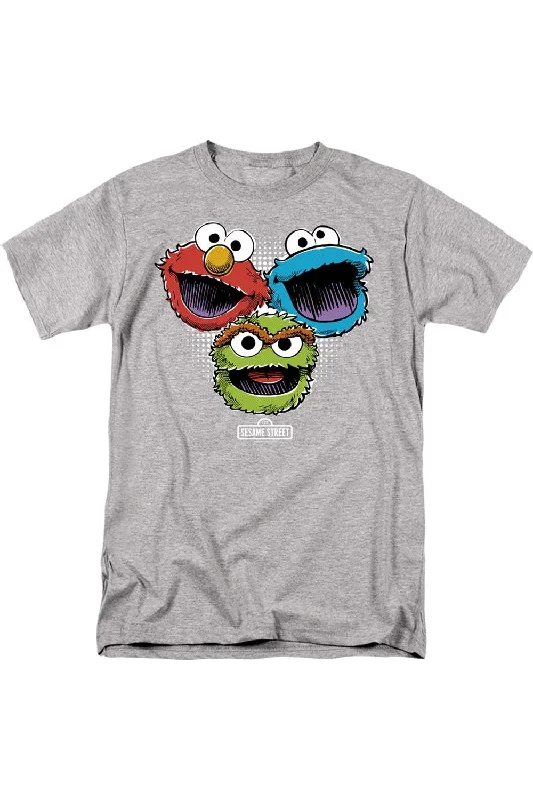 Men's Shirts with Double-Breasted DesignsSesame Street Halftone Heads Short Sleeve Adult Tee / T-Shirt Men's Shirts with Double-Breasted DesignsSesame Street Halftone Heads Short Sleeve Adult Tee / T-Shirt