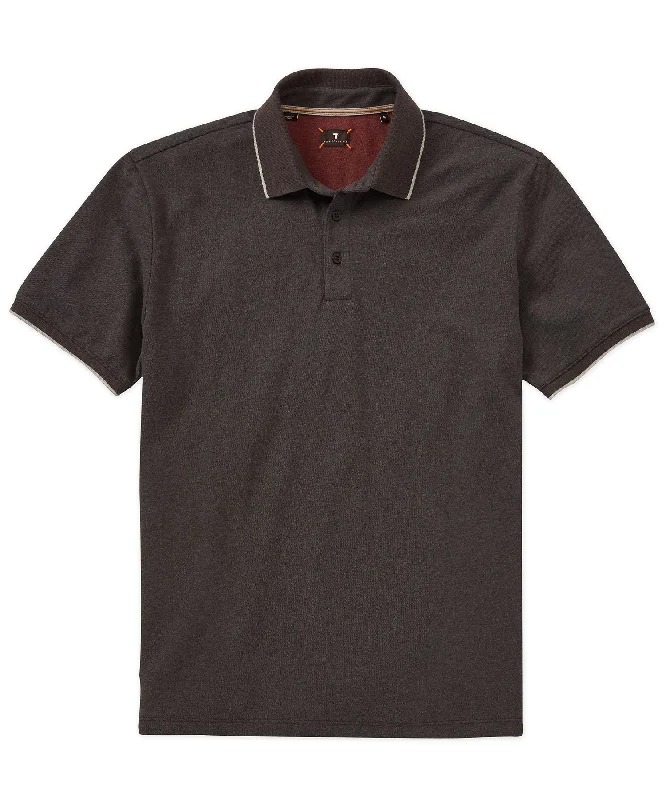 Men's Shirts with Drawstring WaistbandsShort-Sleeve Tipped Polo Shirt