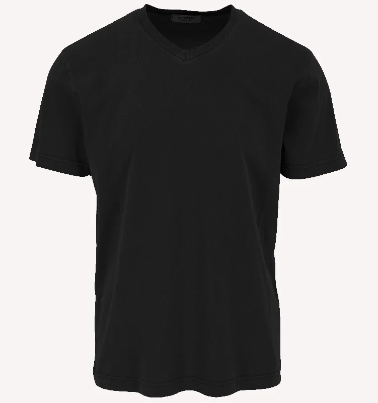 Men's Shirts with Cowl NecksCrossley V-Neck T-Shirt in Black
