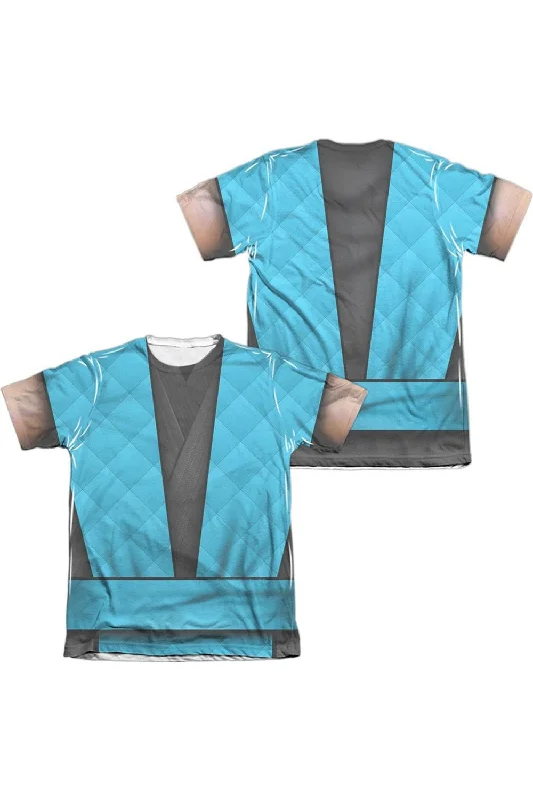 Men's Shirts with Scoop NecksMortal Kombat Klassic Sub Zero Outfit (Front/Back Print) Adult Poly/Cotton Short Sleeve Tee / T-Shirt Men's Shirts with Scoop NecksMortal Kombat Klassic Sub Zero Outfit (Front/Back Print) Adult Poly/Cotton Short Sleeve Tee / T-Shirt