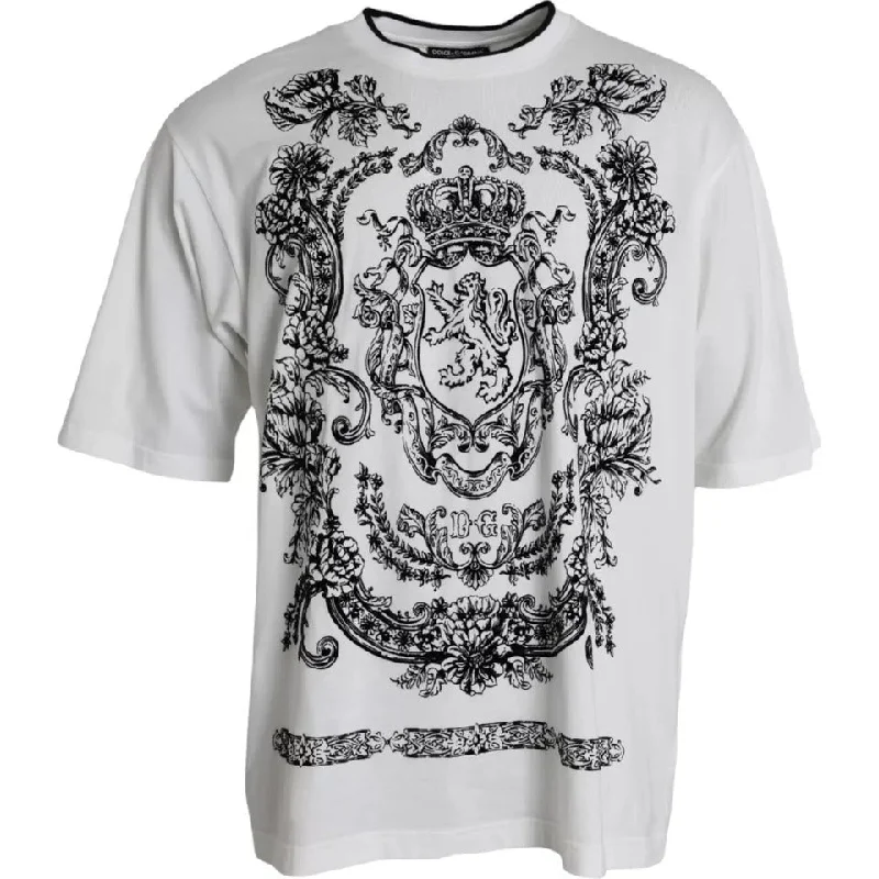 Men's Shirts with Pin CollarsDolce & Gabbana Lion Crown Logo Cotton Crewneck Men's T-shirt (Pre-Owned) Men's Shirts with Pin CollarsDolce & Gabbana Lion Crown Logo Cotton Crewneck Men's T-shirt (Pre-Owned)