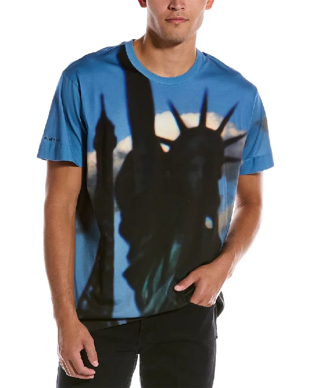 Patterned Men's Hawaiian ShirtsGivenchy Statue Of Liberty Oversized T-Shirt