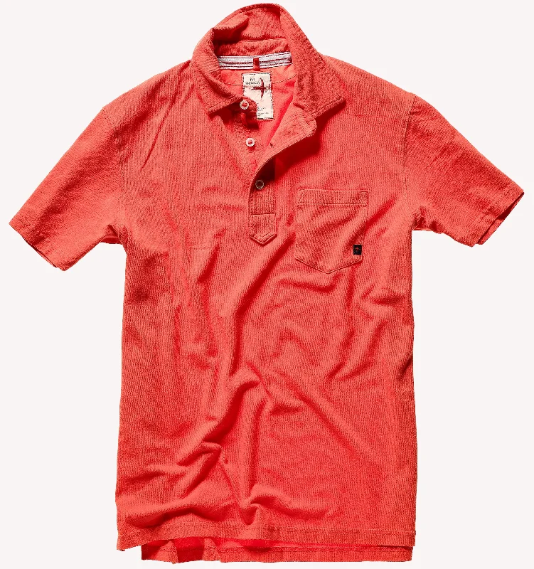 Men's Shirts for Outdoor ActivitiesRelwen Piqué Slot Polo in Tangerine