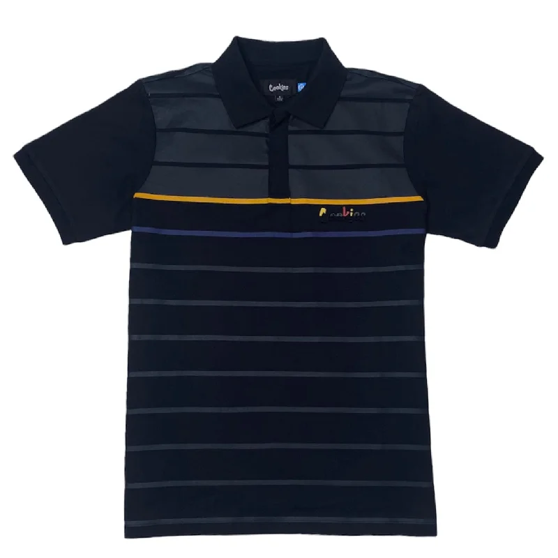 Men's Shirts with Ruffled HemlinesCookies Catamaran Striped Polo (Black) 1559K6300