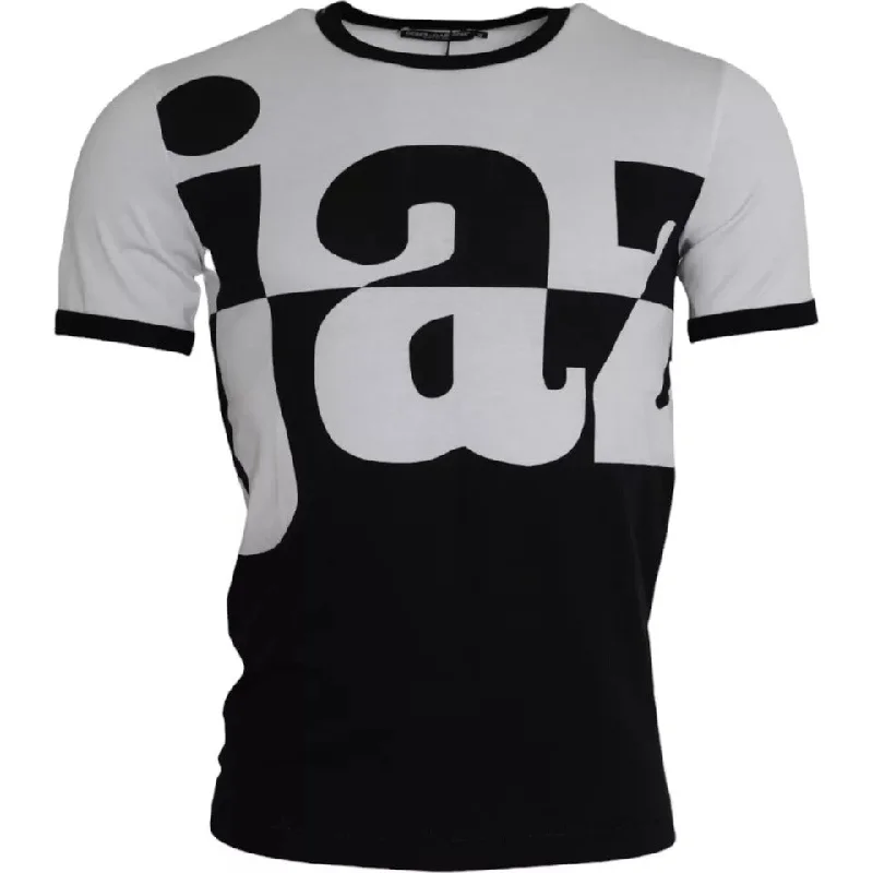 Men's Shirts with Chest PocketsDolce & Gabbana Jazz Print Cotton Short Sleeves Men's T-shirt Men's Shirts with Chest PocketsDolce & Gabbana Jazz Print Cotton Short Sleeves Men's T-shirt