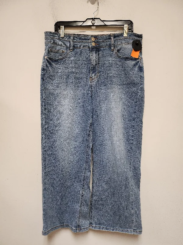 Everyday Casual Men's JeansJeans Cropped By Judy Blue In Blue Denim, Size: 14