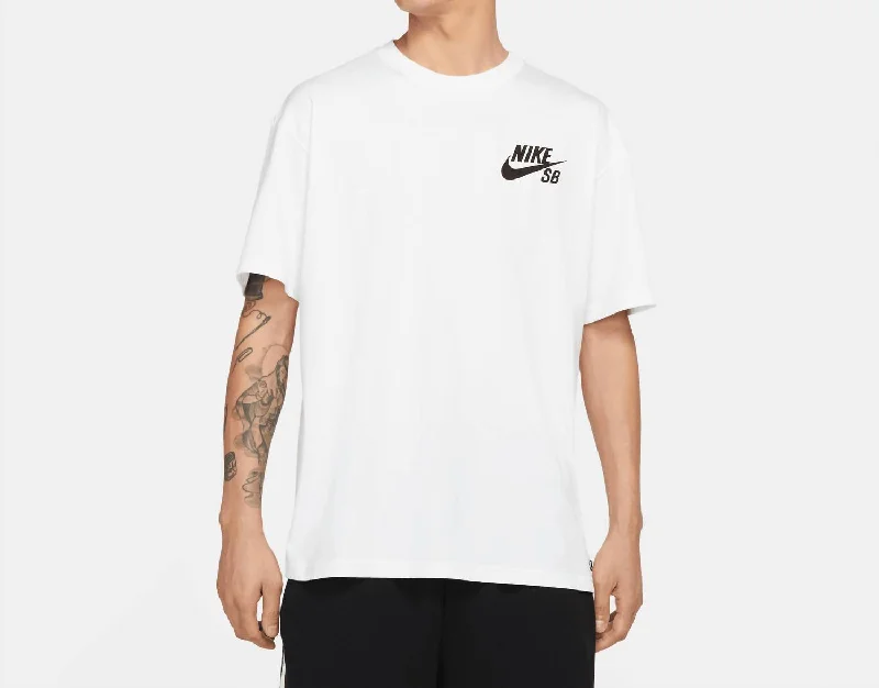 Classic Men's Button-Up ShirtsMen's Sb Logo Skate T-Shirt In White/black