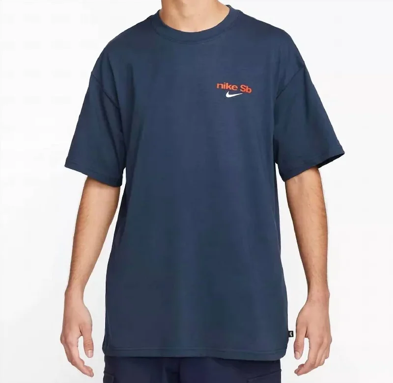 Men's Unique and Designer TopsMen's Sb Skate Stacked Logo T-Shirt In Midnight Navy