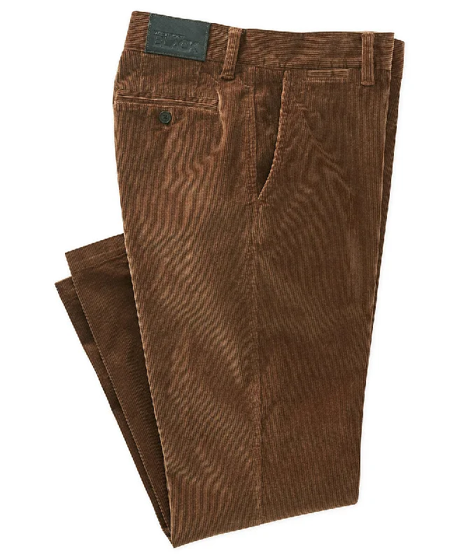 Men's Velcro-Closure Pants for ConvenienceWestport Black Flat Front Corduroy Pant