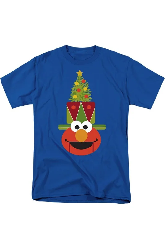 Men's Shirts with Rounded HemlinesSesame Street Christmas Nutcracker Elmo Short Sleeve Adult Tee / T-Shirt Men's Shirts with Rounded HemlinesSesame Street Christmas Nutcracker Elmo Short Sleeve Adult Tee / T-Shirt