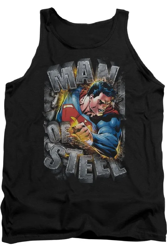 Comfortable Men's Polo ShirtsSuperman Ripping Steel Adult Tank Top