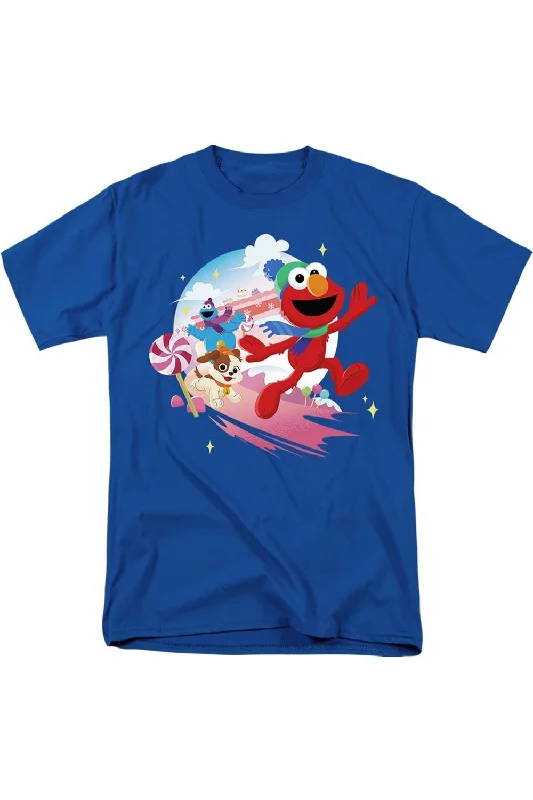 Men's Shirts with Patch PocketsSesame Street Christmas Holiday Cheer With Elmo, Tango, Cookie Monster Short Sleeve Adult Tee / T-Shirt Men's Shirts with Patch PocketsSesame Street Christmas Holiday Cheer With Elmo, Tango, Cookie Monster Short Sleeve Adult Tee / T-Shirt