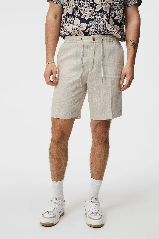 Men's Pants with Faux Leather PatchesBaron Linen Shorts