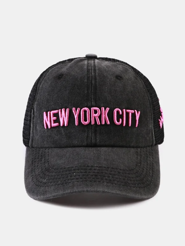 Patterned Beanie CapsNew York Embroidery Mesh Cotton Baseball Cap
