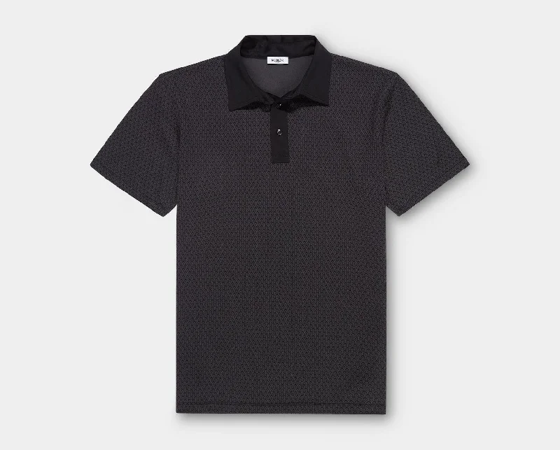 Men's Shirts with Embellished SleevesPirate Black on Pitch Black Polo Shirt