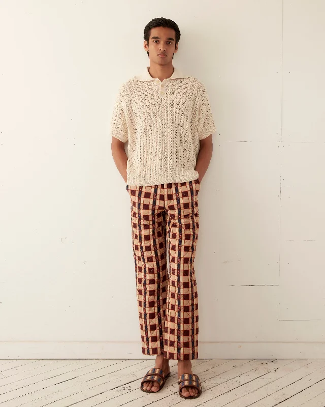 Men's Low-Waisted Pants for a Casual VibeBouquet Cloth Quilt Trousers