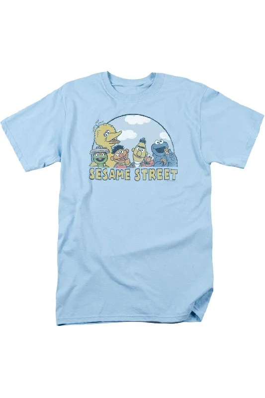 Men's Shirts with Chest PocketsSesame Street Sesame Group Short Sleeve Adult Tee / T-Shirt Men's Shirts with Chest PocketsSesame Street Sesame Group Short Sleeve Adult Tee / T-Shirt