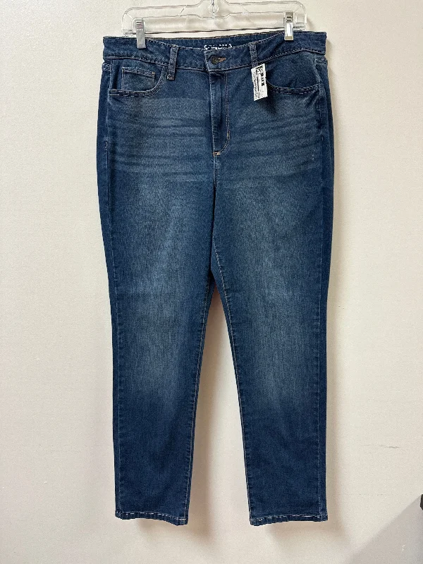 Men's Jeans with Fashionable RipsJeans Skinny By Sonoma In Blue Denim, Size: 14